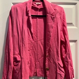 Fun pink linen blazer!